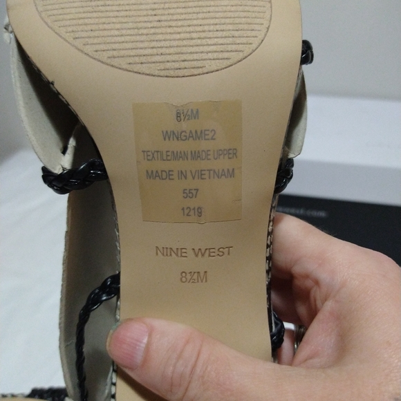 Nine West Game 2 Black Braided Strappy Sandals - Picture 6 of 15